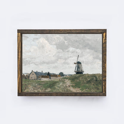 Vintage Art Print | Dutch Windmill A02-2