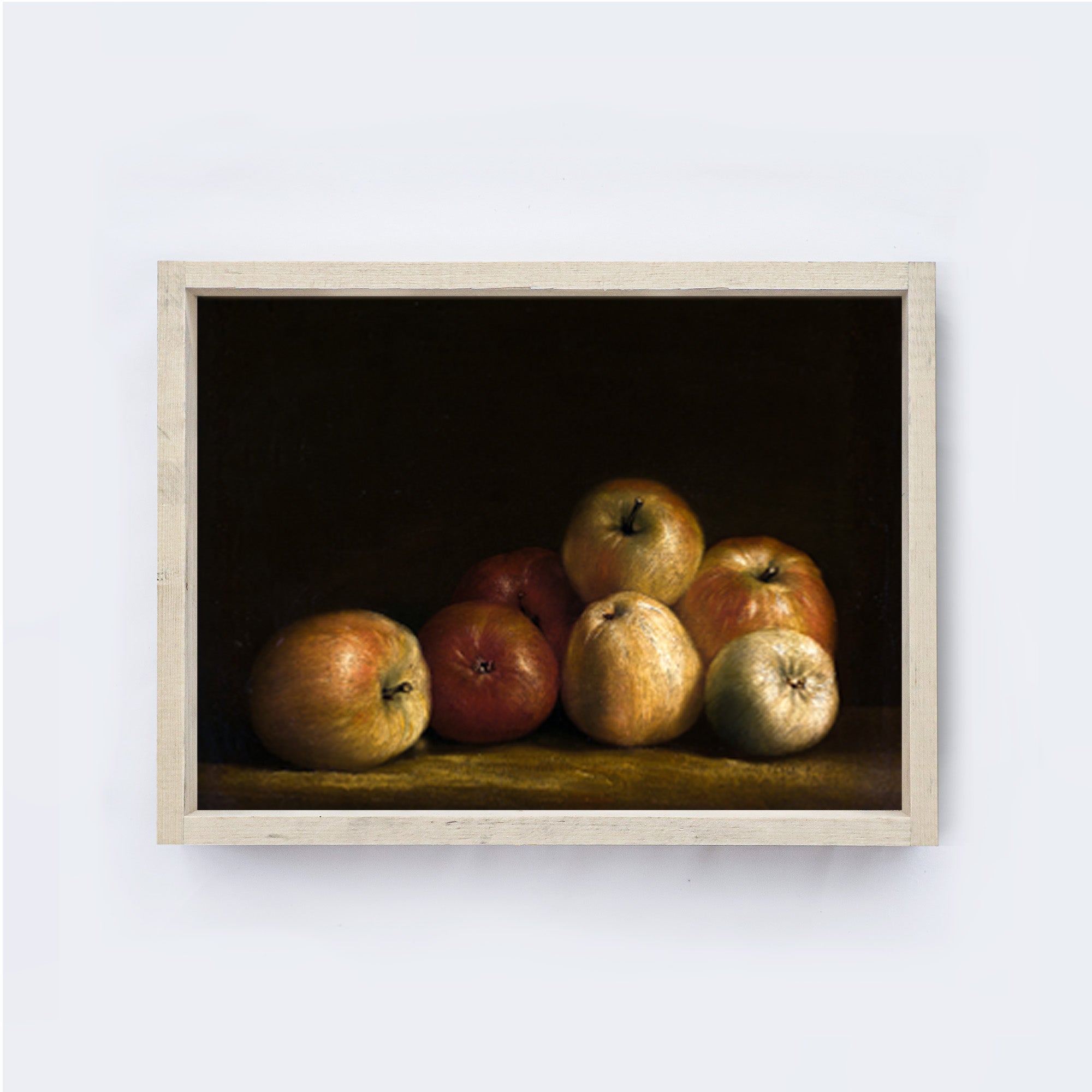 Vintage Art Print | Dark Apples Acrylic Painting A104-2