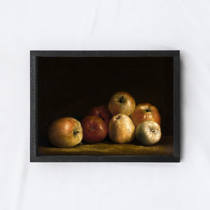 Vintage Art Print | Dark Apples Acrylic Painting A104-3