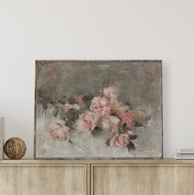 Vintage Print Framed | Pink Rose Study A115-5