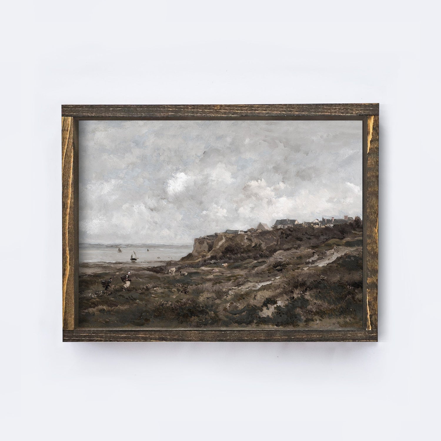 Vintage Print Framed | Landscape Sea Painting A128-2