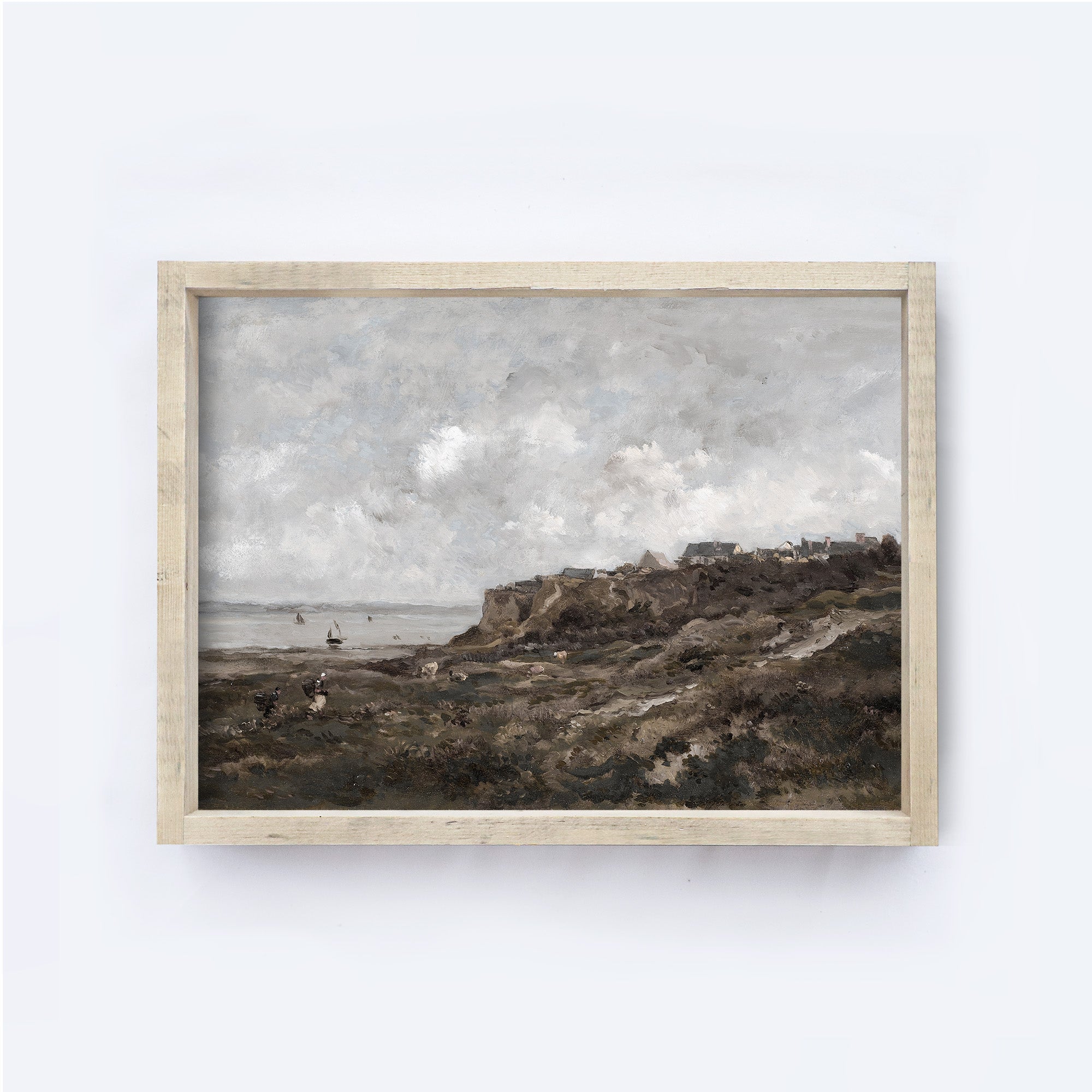 Vintage Print Framed | Landscape Sea Painting A128-0