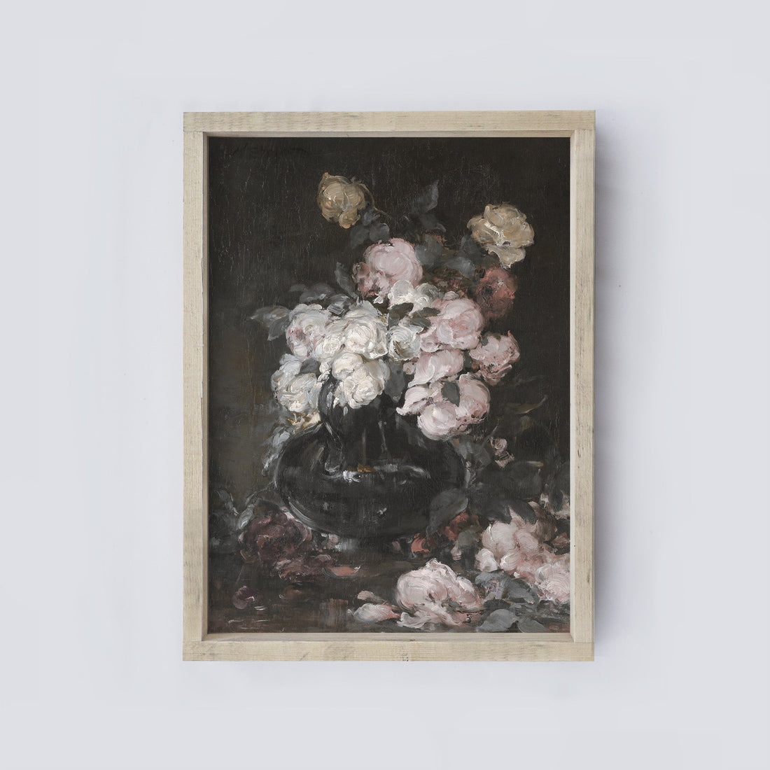 Vintage Wood Sign | Dark Florals Painting A132-0