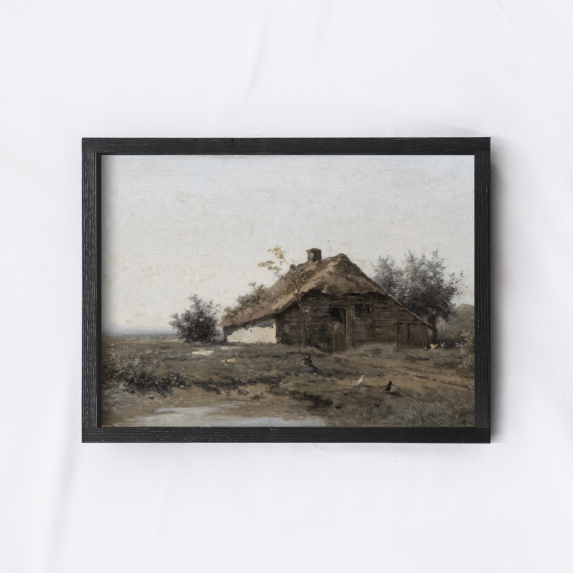 Vintage Wood Sign | Landscape Cottage Painting A135-2