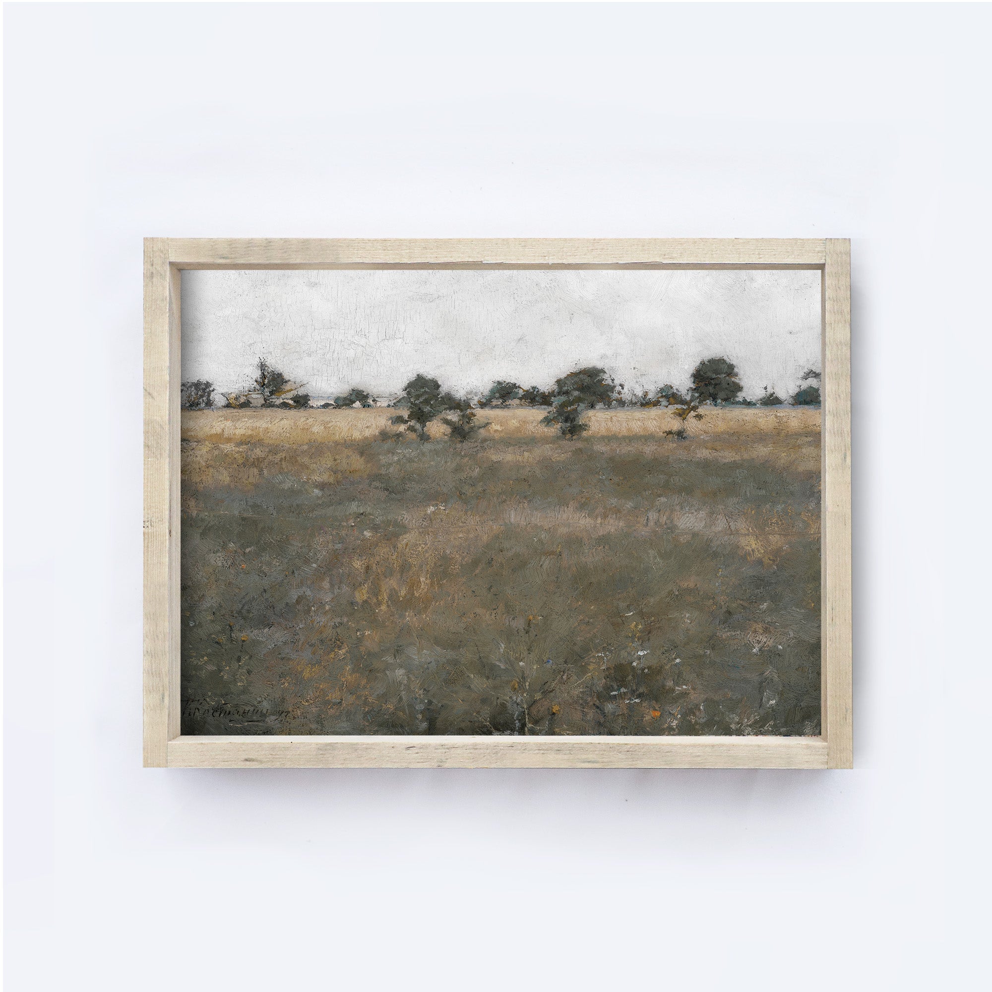 Vintage Print Framed | Landscape Meadow Print A151-0