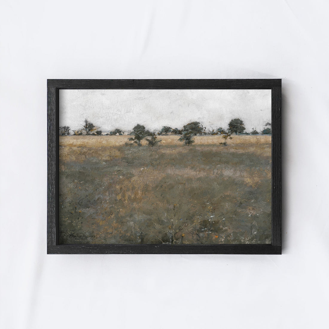 Vintage Print Framed | Landscape Meadow Print A151-1