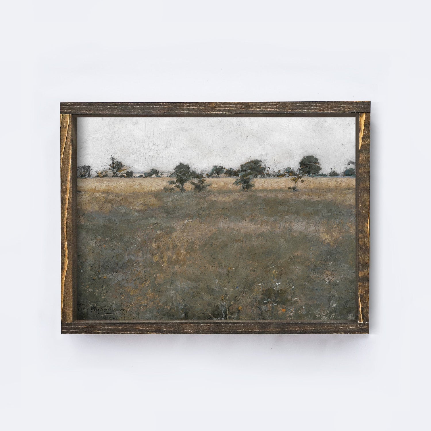 Vintage Print Framed | Landscape Meadow Print A151-2