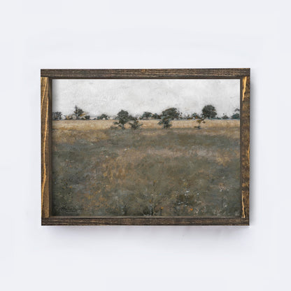 Vintage Print Framed | Landscape Meadow Print A151-2