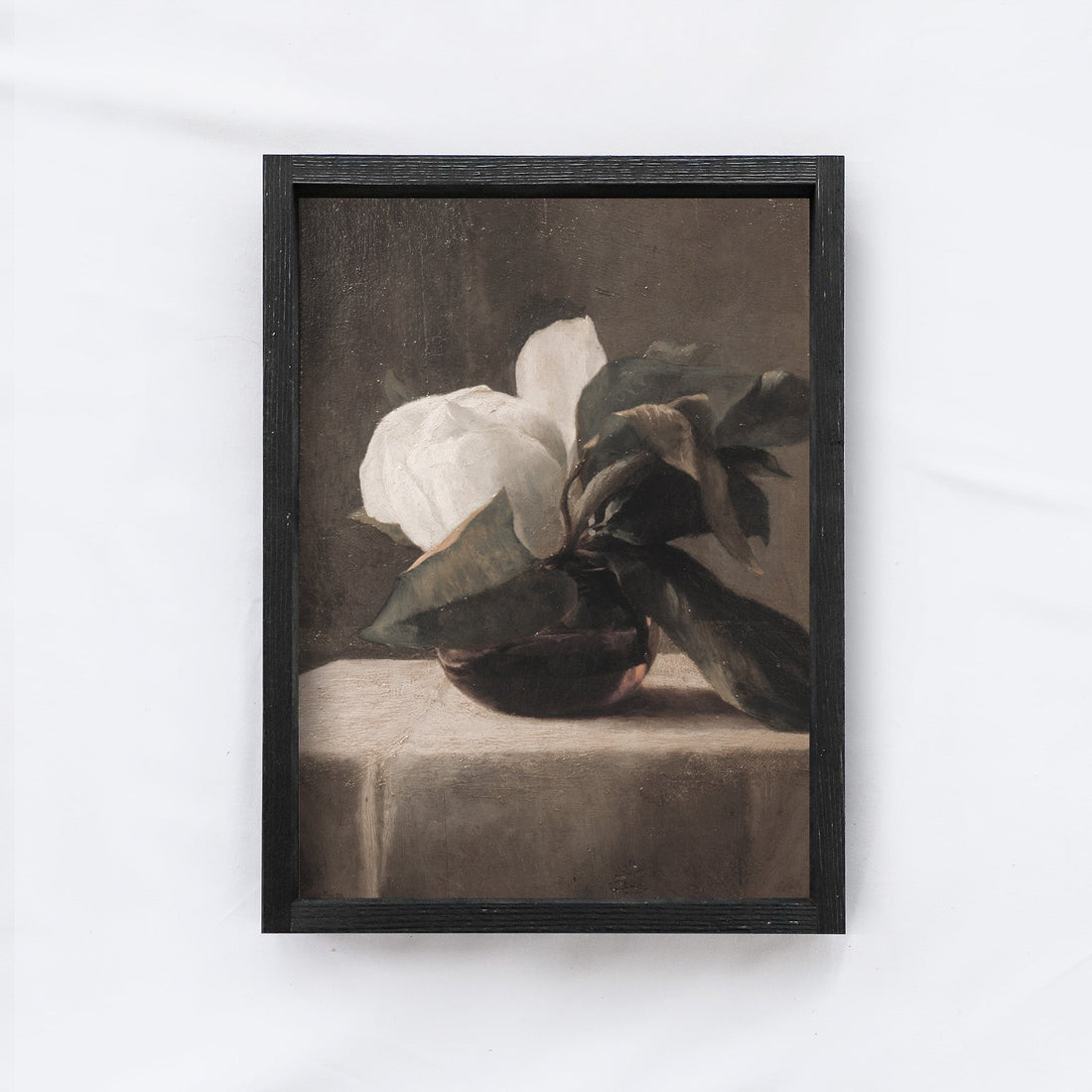 Magnolia Painting Framed | Vintage Flower Wall Art A161-1