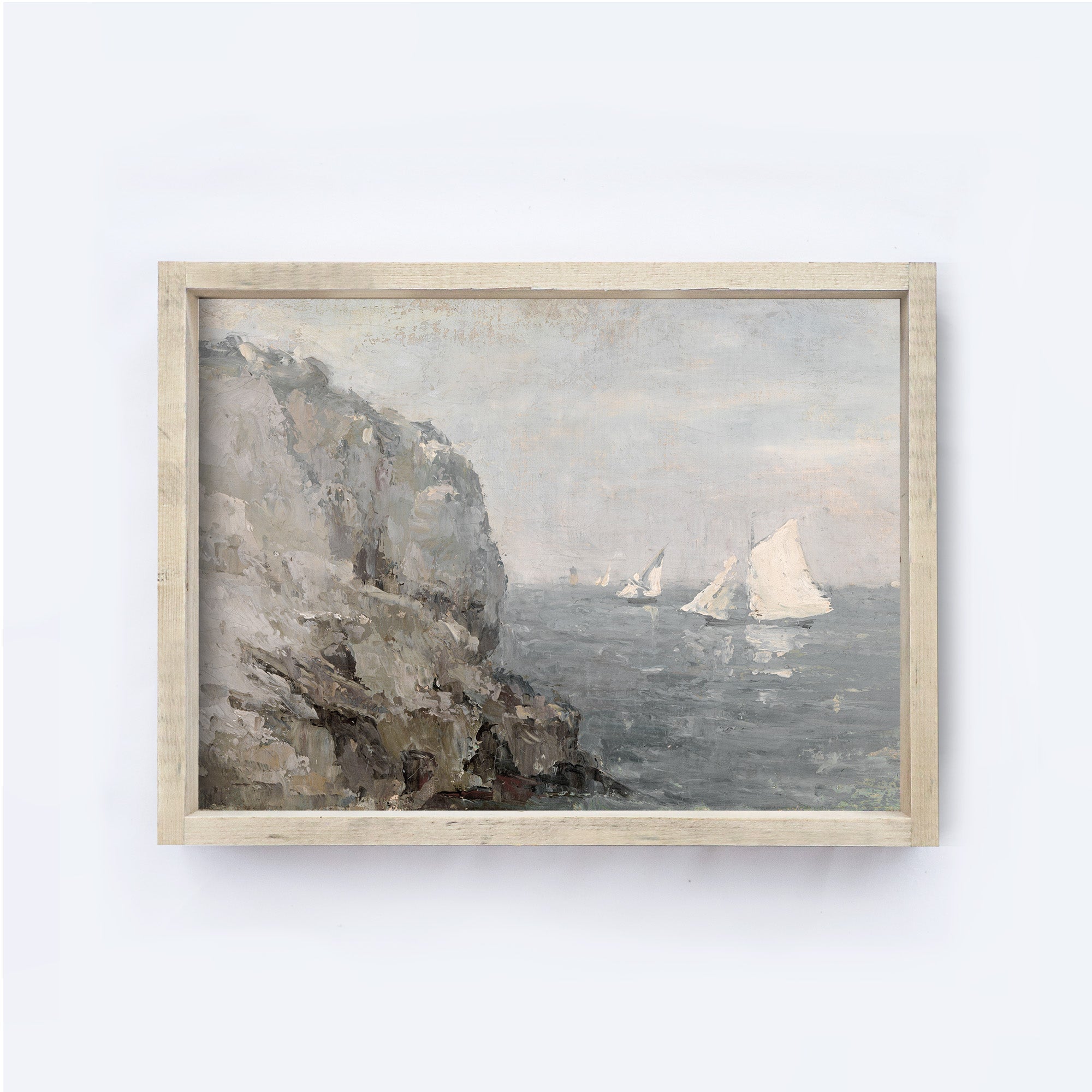 Vintage Sailboat Wall Art | Coastal Seascape Painting A162-0