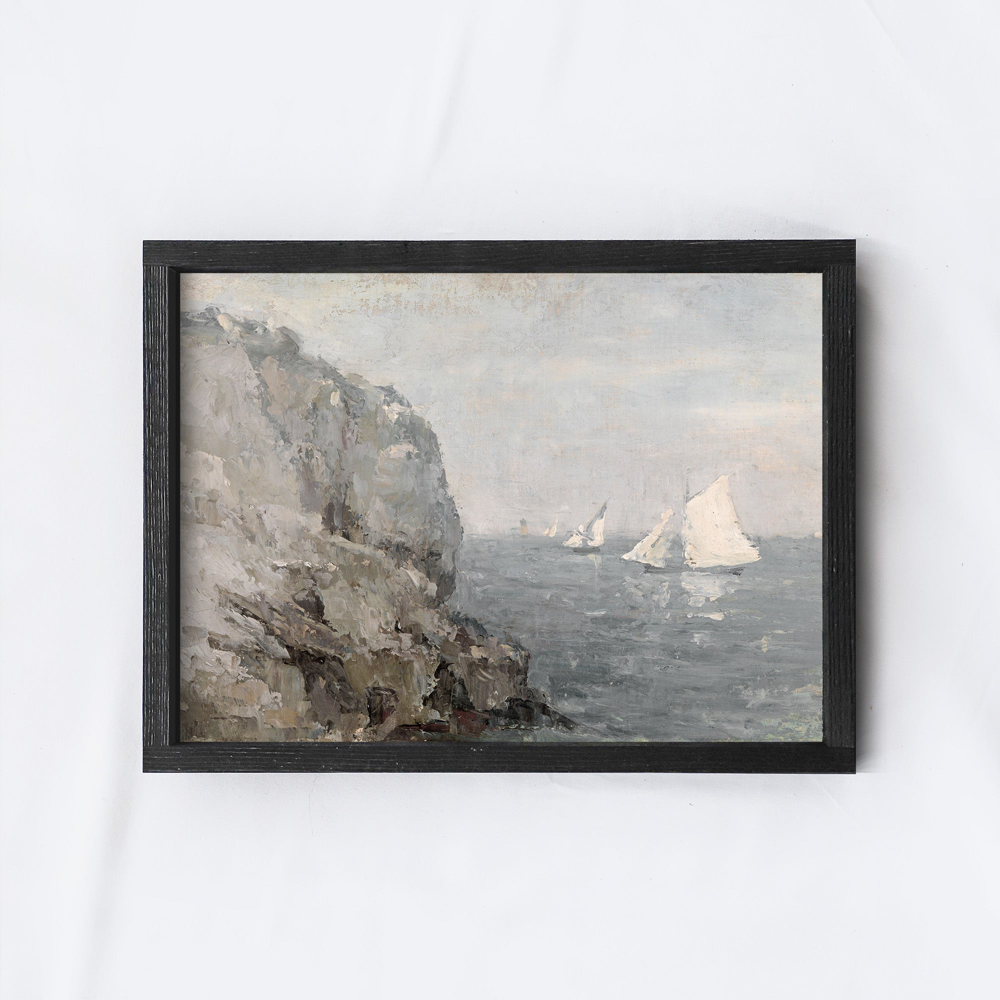 Vintage Sailboat Wall Art | Coastal Seascape Painting A162-2