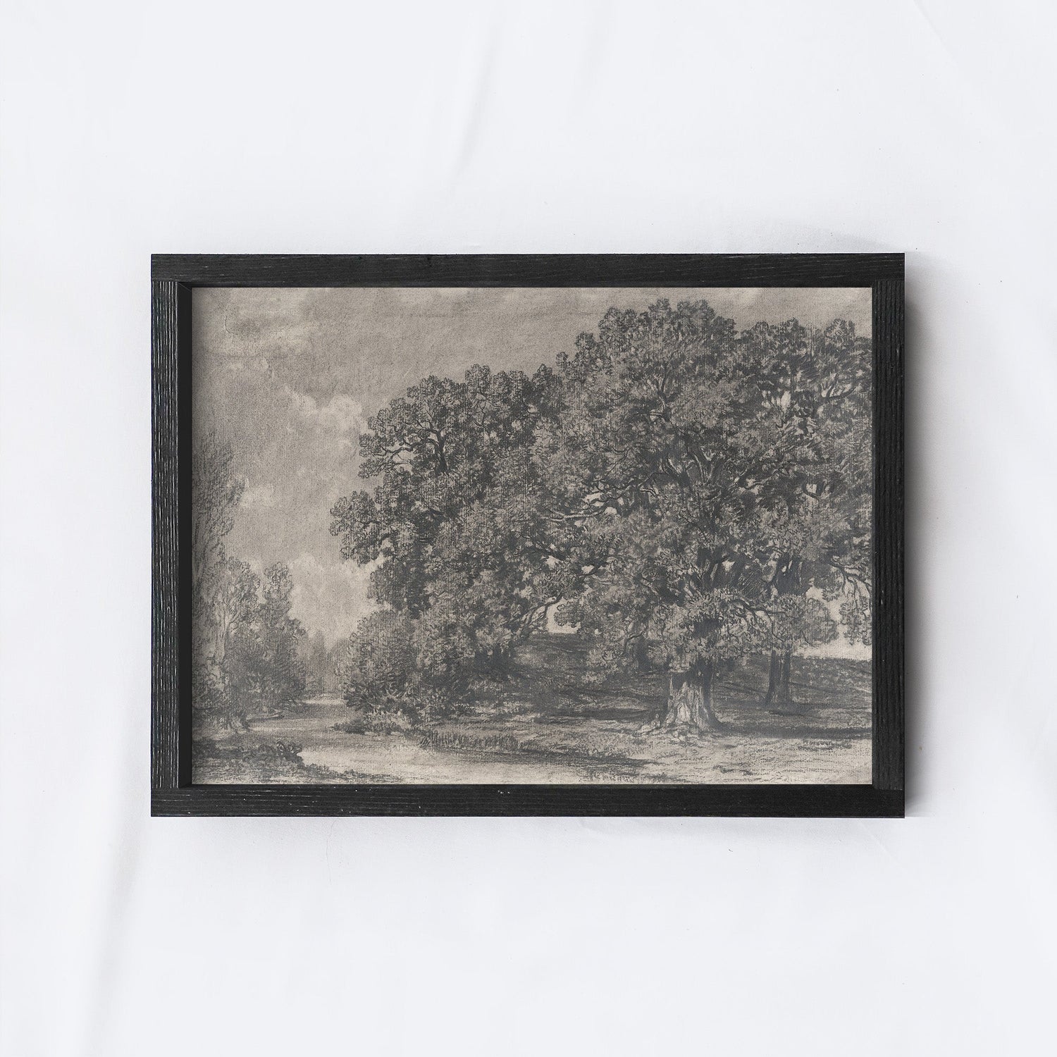 Landscape Drawing | Vintage Landscape Wood Sign A174-2