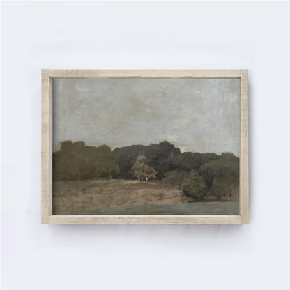 Landscape Drawing | Vintage Landscape Print A175-0