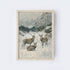 Vintage Print Framed | Deer In The Winter A82-0