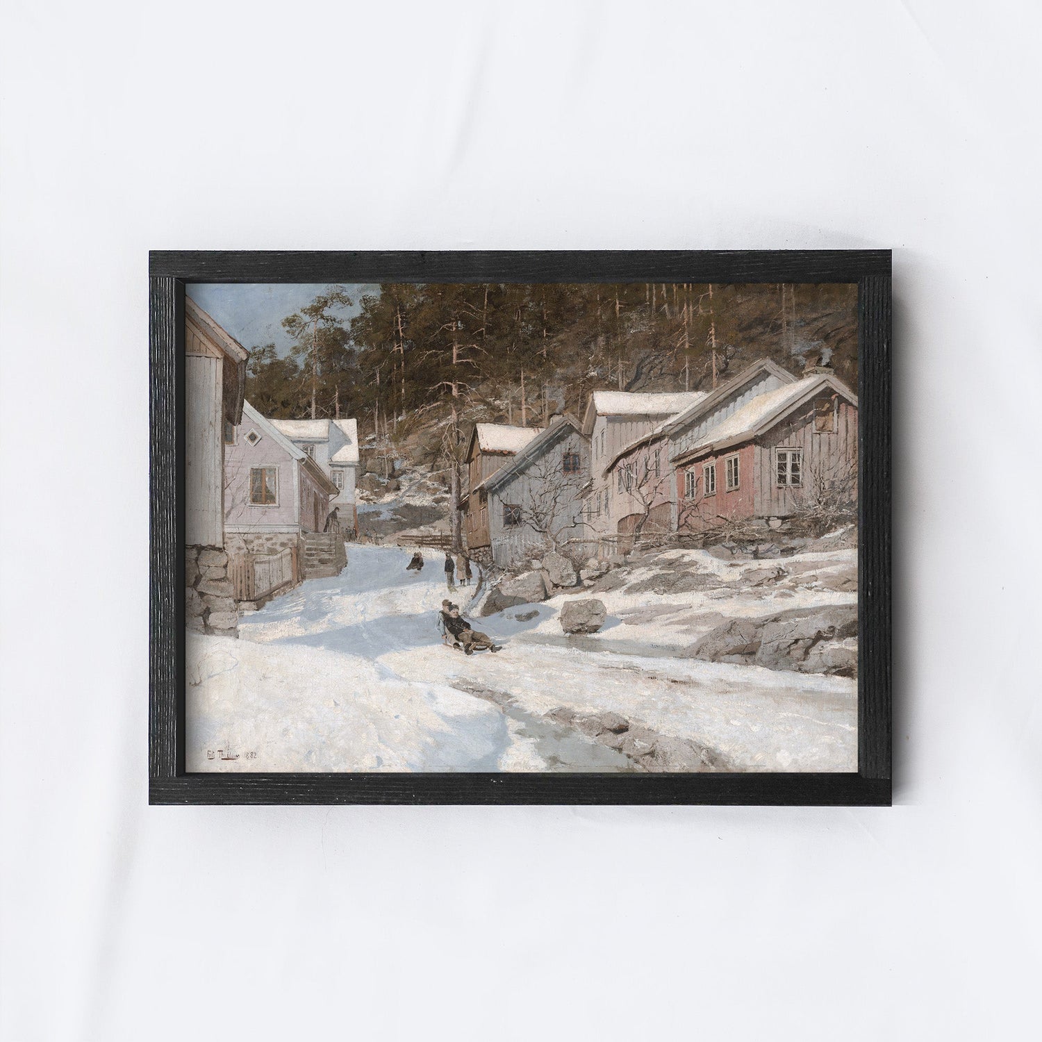 Vintage Print Framed | Winter In The Town A86-2