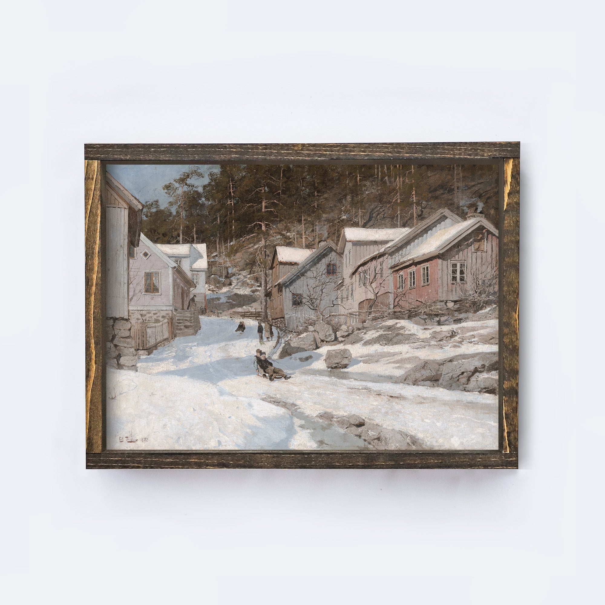 Vintage Print Framed | Winter In The Town A86-3