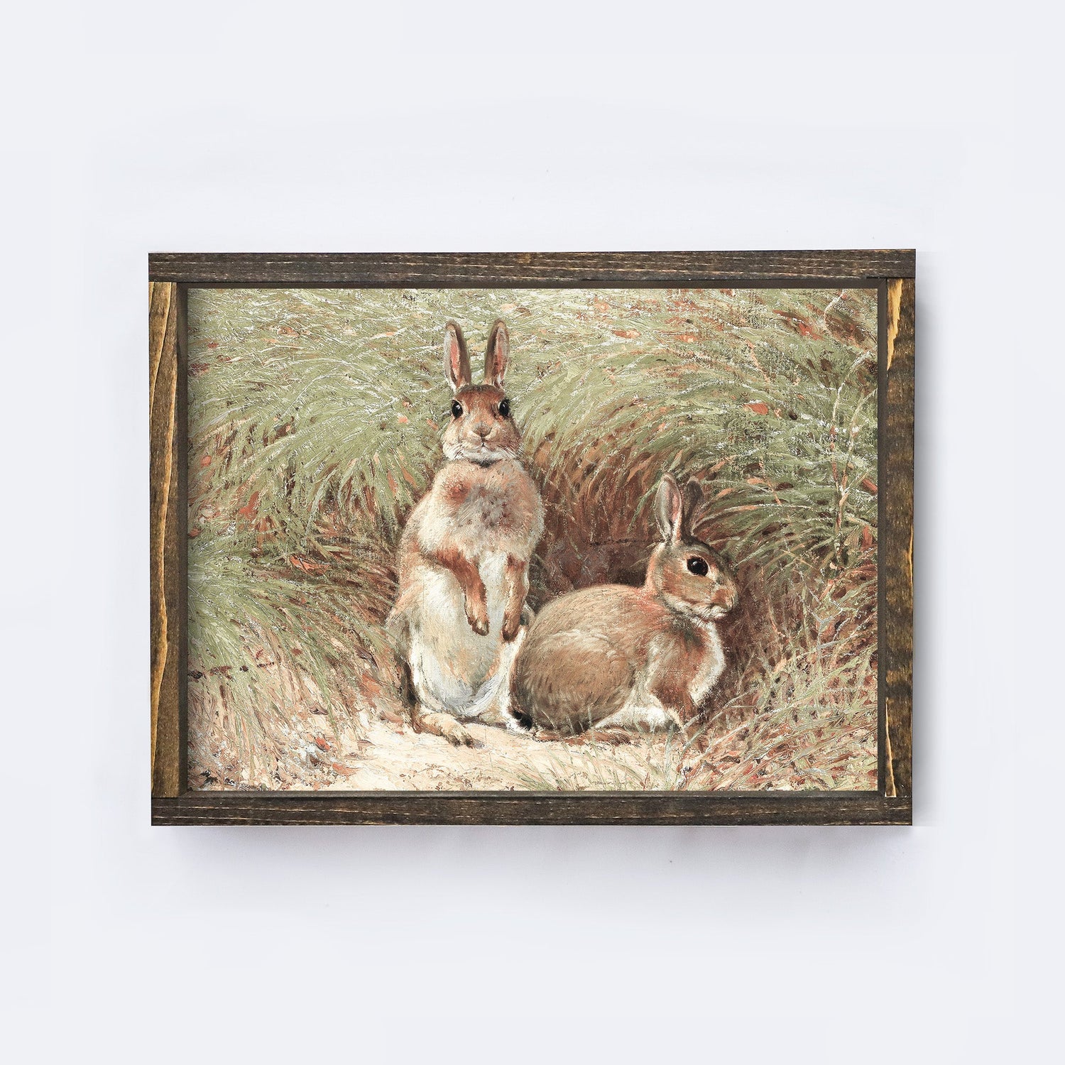 Vintage Print Framed | Spring Bunnies Painting A97-1