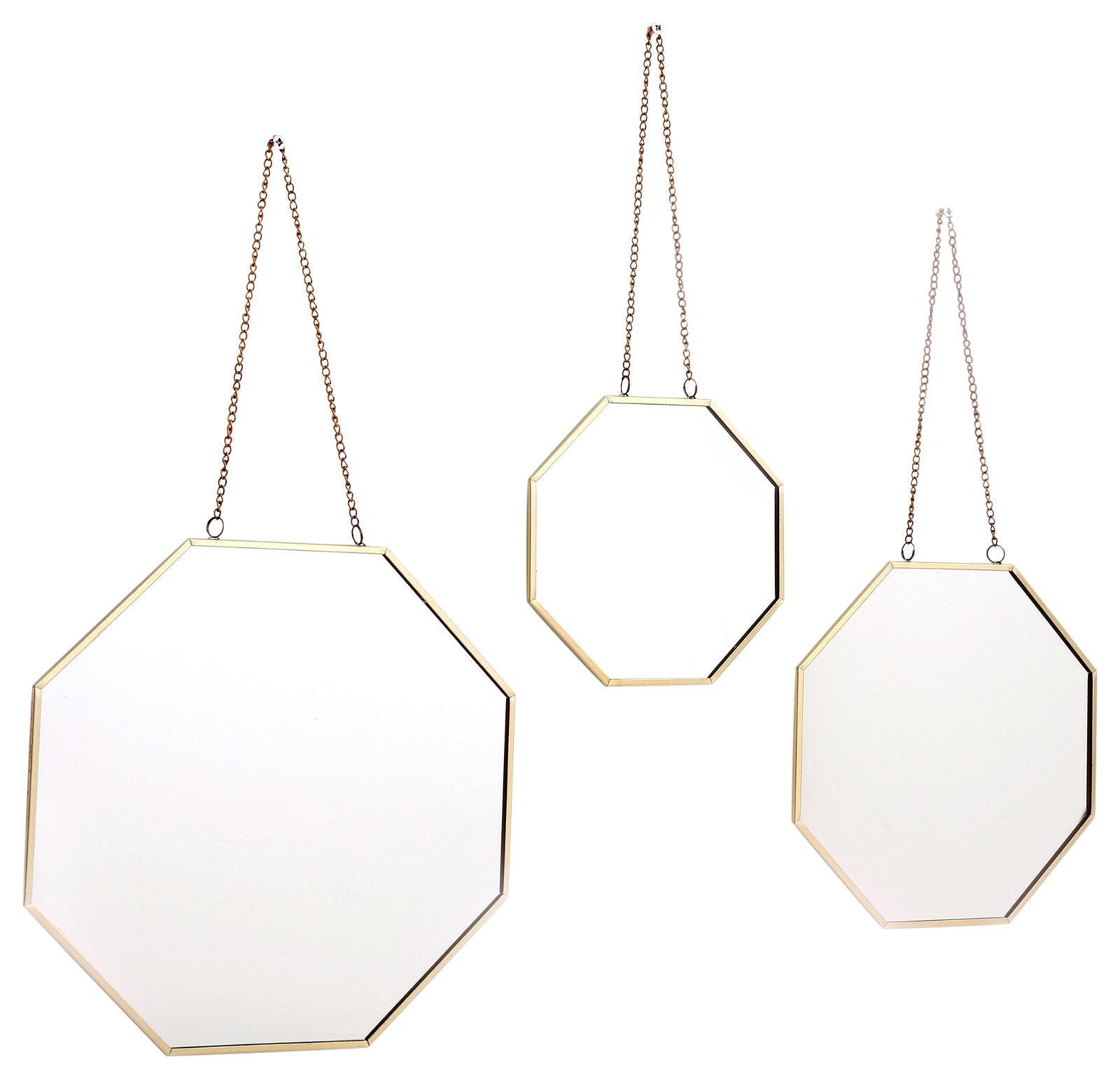 Set of 3 Hanging Geometric Mirrors-0