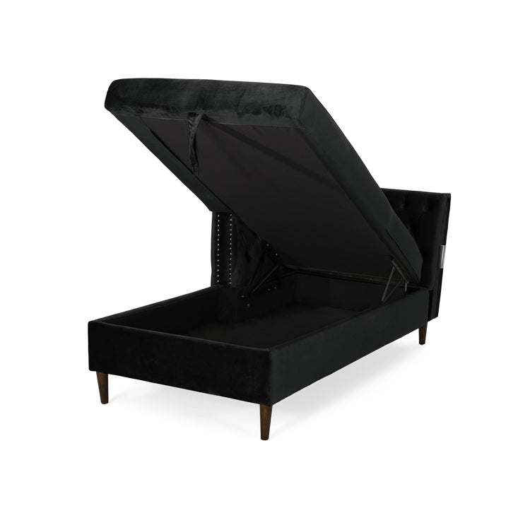 Tufted Velvet Sectional Storage Sofa with Chaise Lounge-6