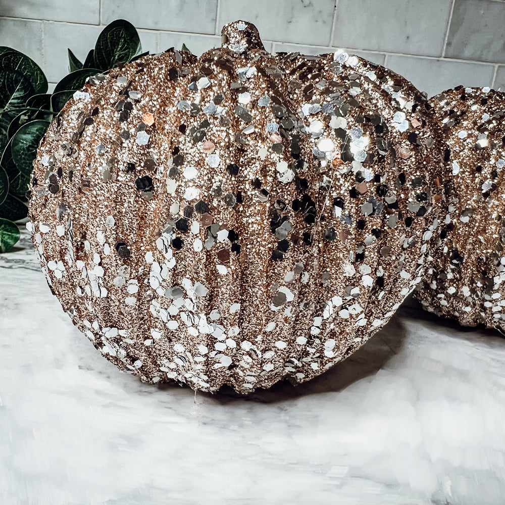 Glitter Sequin Pumpkin 4&quot;-1