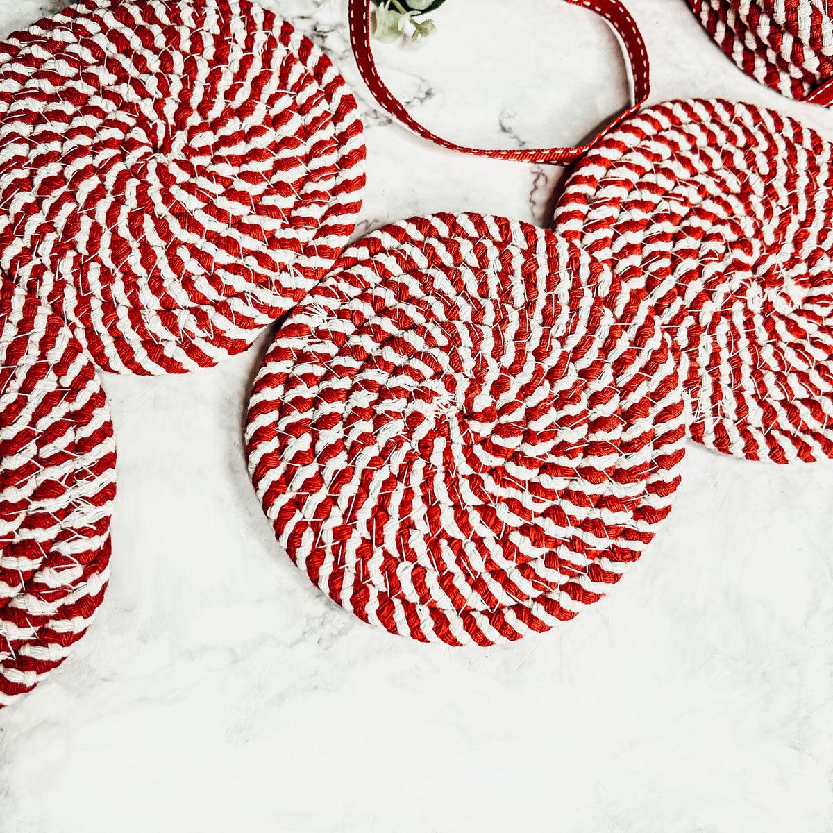 Candy Cane Coaster 4pk-3