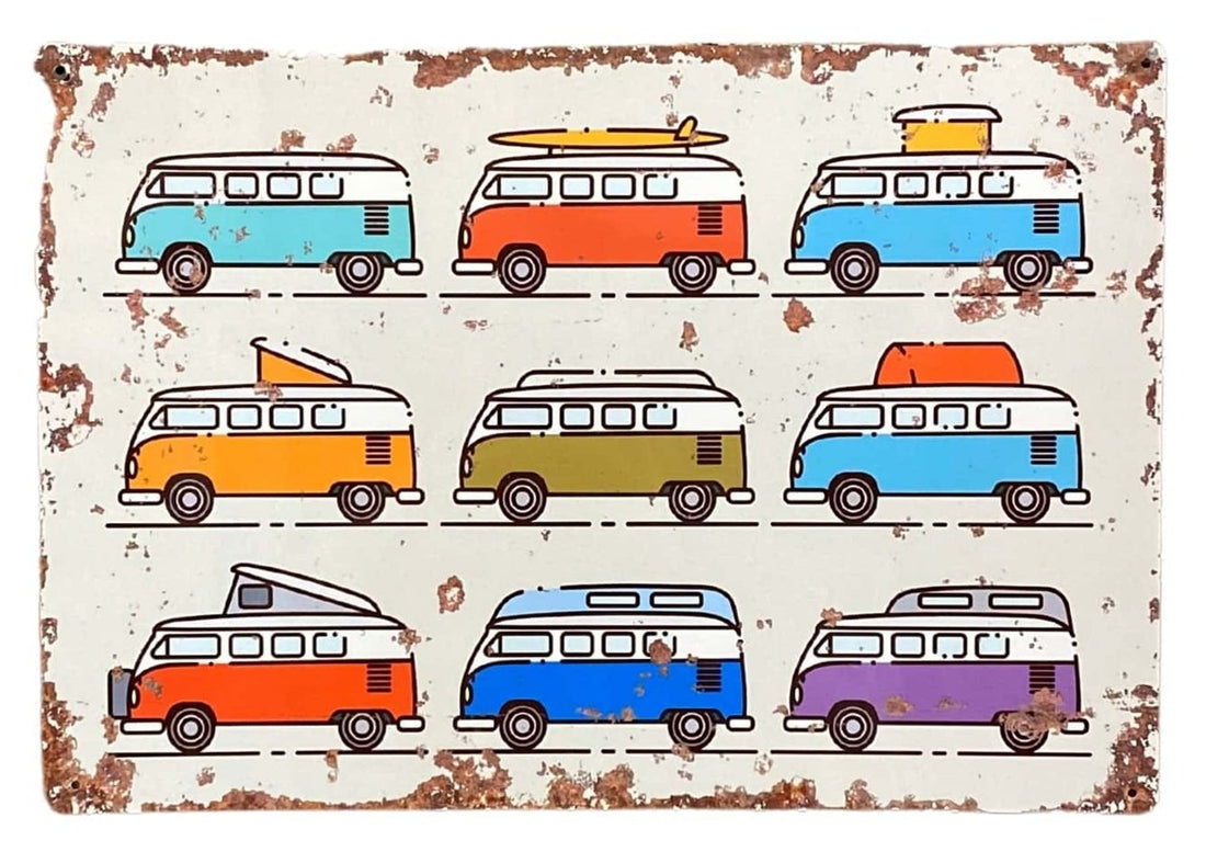 Metal Vintage Wall Sign - Camper Van Collection-0