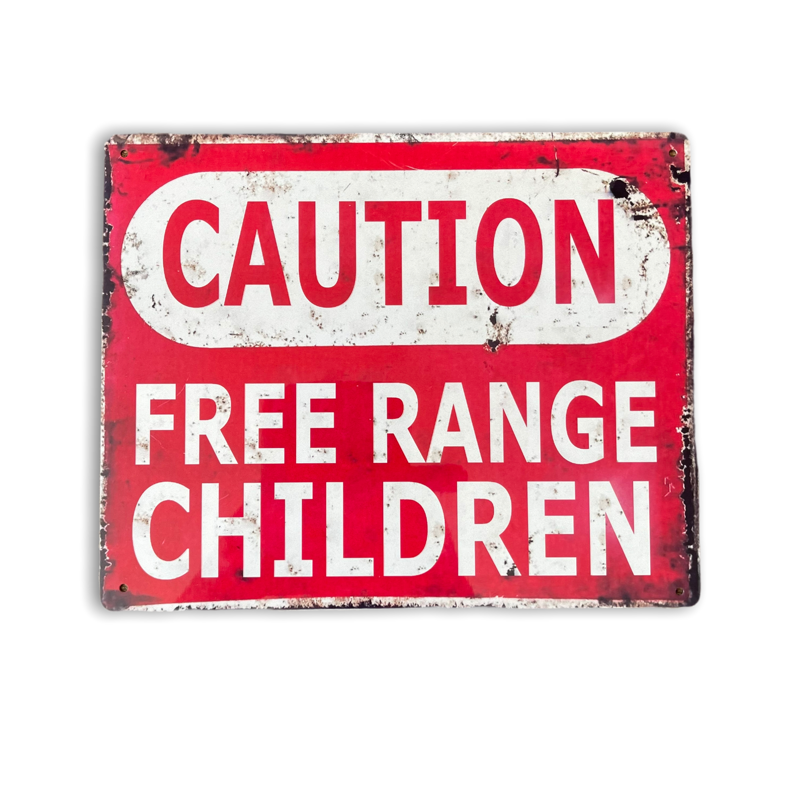 Vintage Metal Sign - Caution Free Range Children Wall Sign-0