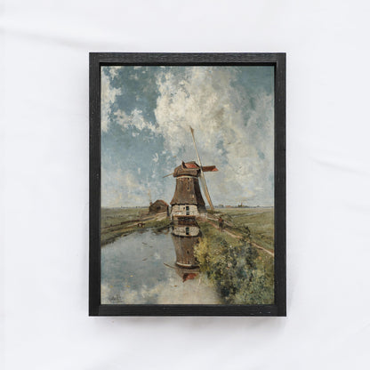 Nederlands Windmill Landscape Painting A70-2