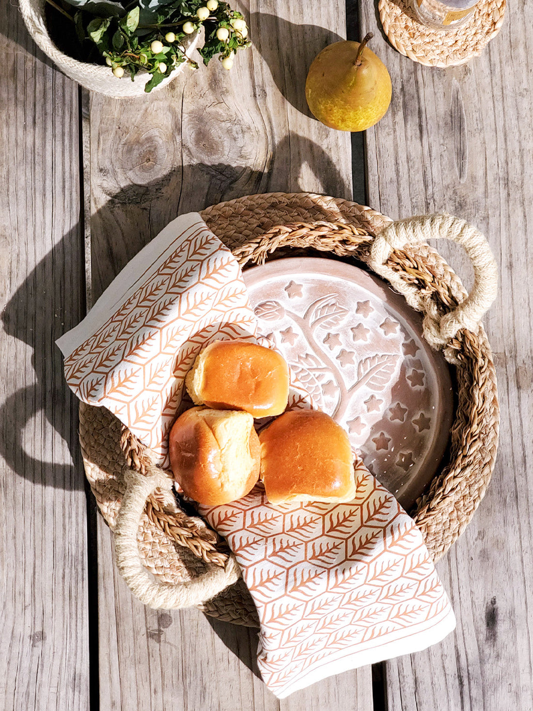 Bread Warmer &amp; Basket Gift Set with Tea Towel - Owl Round-1