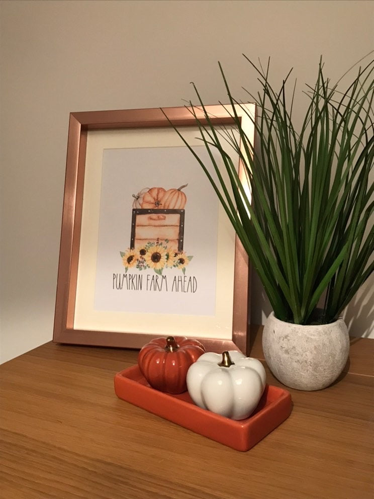 Pumpkin Farm Ahead Autumn Seasonal Wall Home Decor Print-2