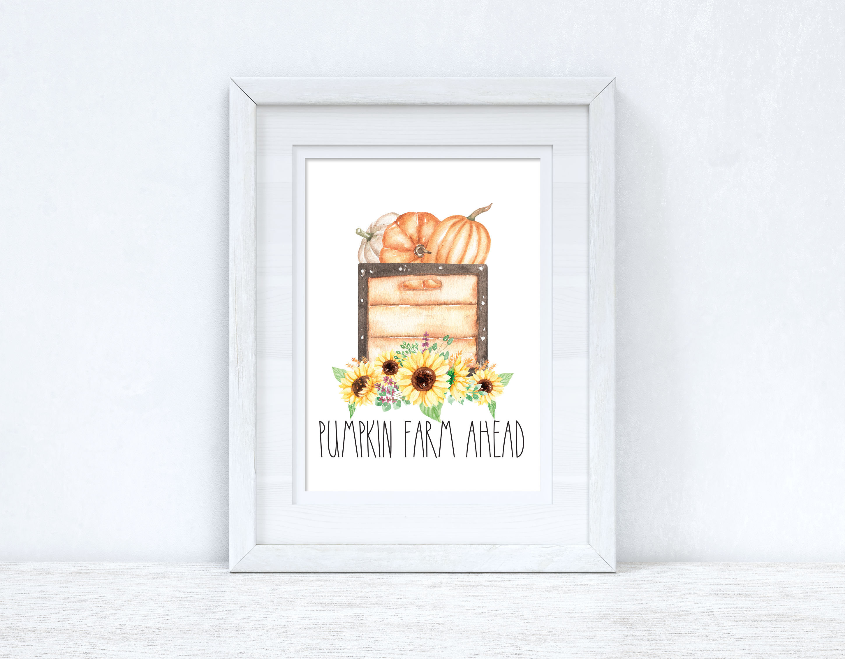 Pumpkin Farm Ahead Autumn Seasonal Wall Home Decor Print-1