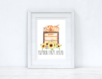 Pumpkin Farm Ahead Autumn Seasonal Wall Home Decor Print-1