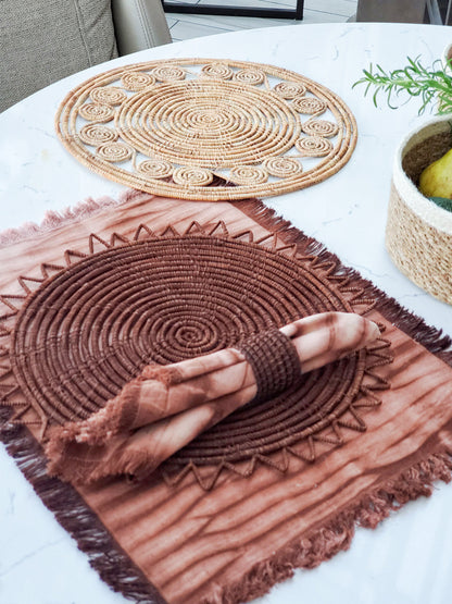 Surya Woven Palm Fiber Placemat - Brown (Set of 2)-2