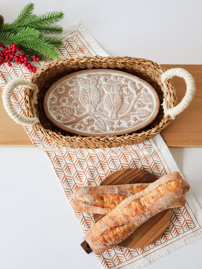 Bread Warmer &amp; Basket - Owl Oval-4