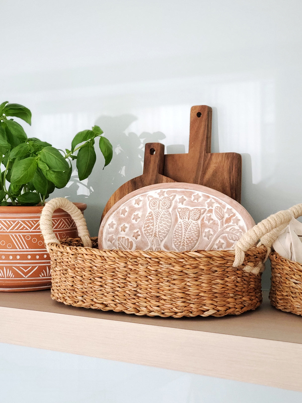 Bread Warmer &amp; Basket - Owl Oval-3