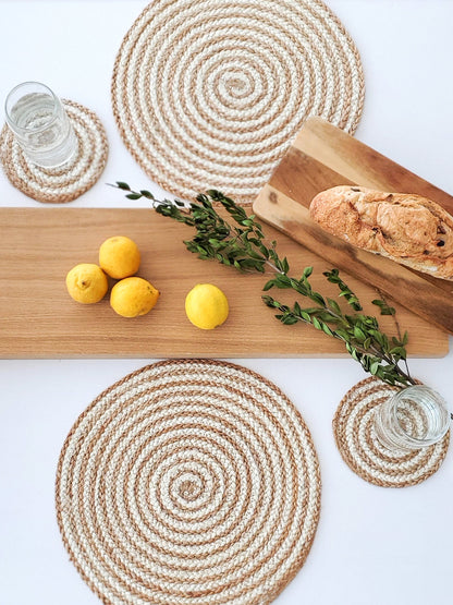 Kata Spiral Coaster Trivet - Natural (Set of 4)-1