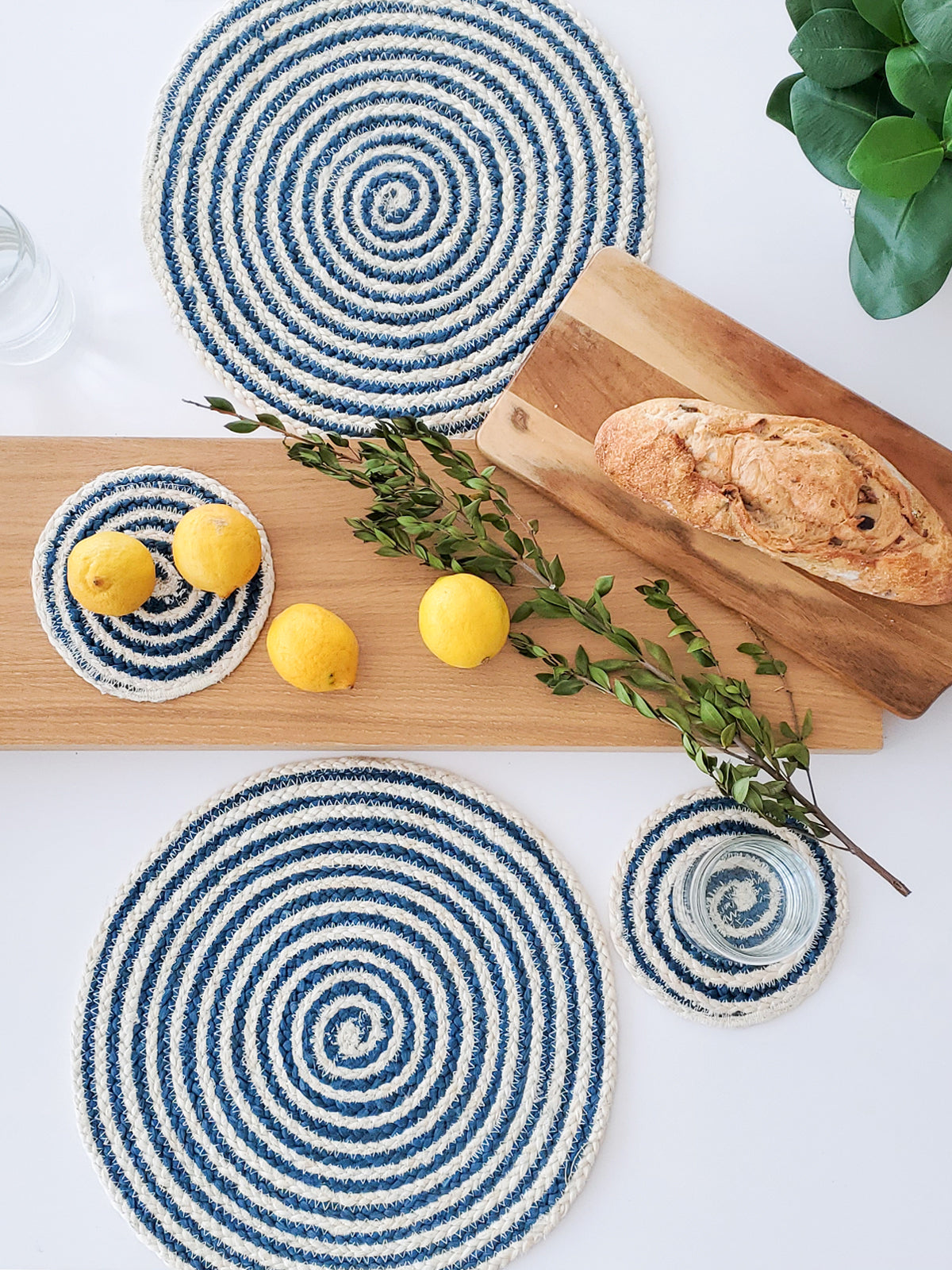 Kata Spiral Placemat - Blue (Set of 4)-2