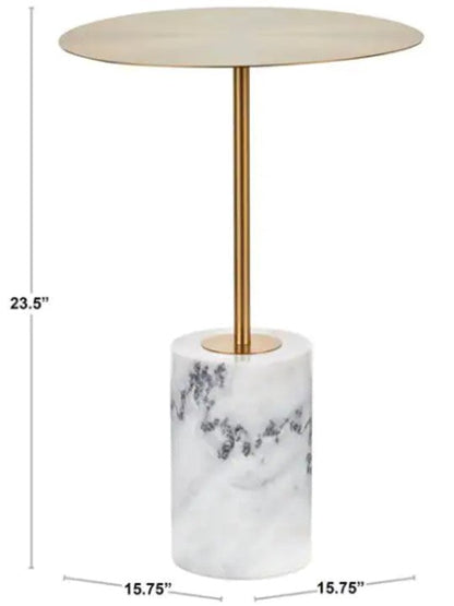 Side Table in Gold and Marble Stone-4