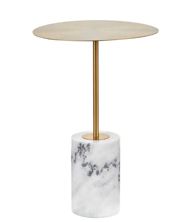 Side Table in Gold and Marble Stone-0