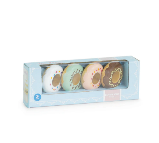 Wooden Doughnut Play Food Set - 4 Piece Set-1