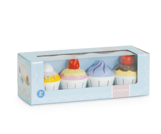 Wooden Cupcake Play Food Set - 4 Piece Set-1