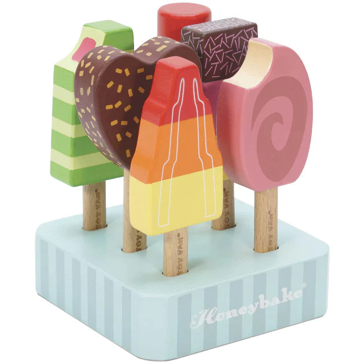 Wooden Ice Lollies Popsiscles - 7 Piece Set-0