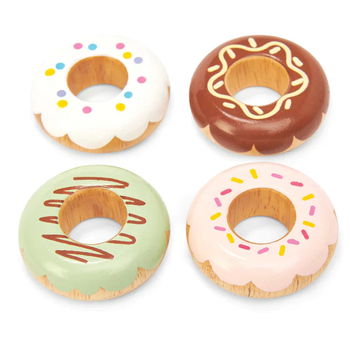 Wooden Doughnut Play Food Set - 4 Piece Set-0