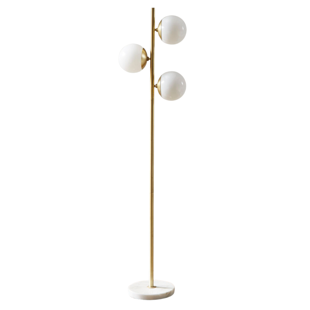 3-Globe Light Floor Lamp with Marble Base-0