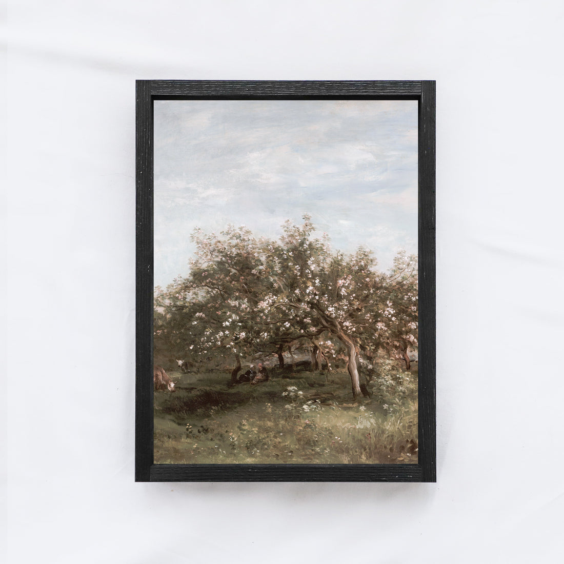 Vintage Apple Blossom Countryside Painting A29-1