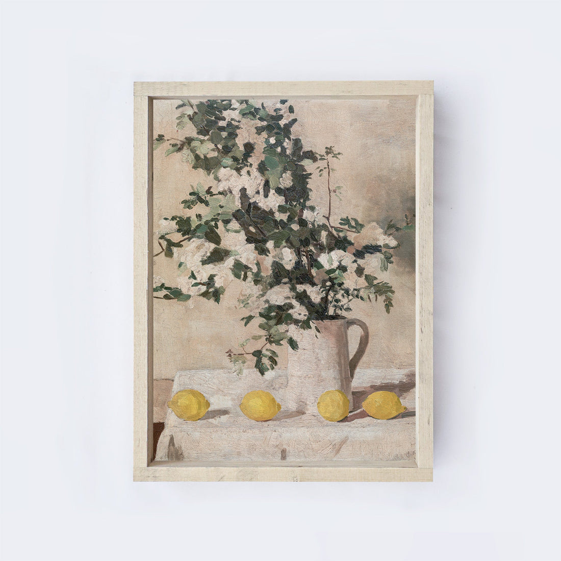 Vintage Flower Still Life With Lemons A76-1