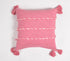 Tasseled Thread Striped Bubblegum Cushion Cover-0