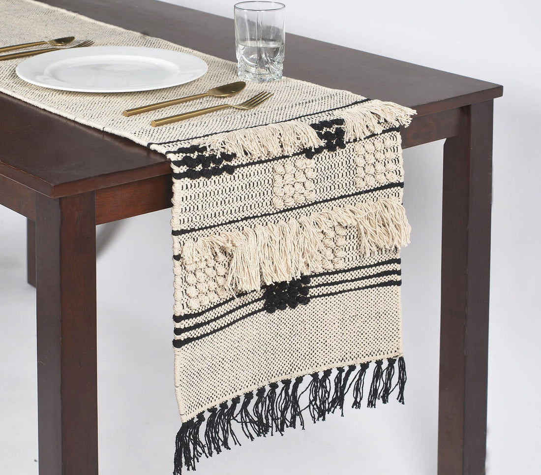 Bohemian Tufted Handwoven Table Runner-0