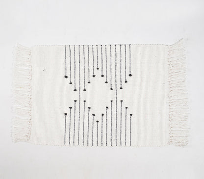 Handwoven Cotton Minimal Placemats (Set of 4)-2