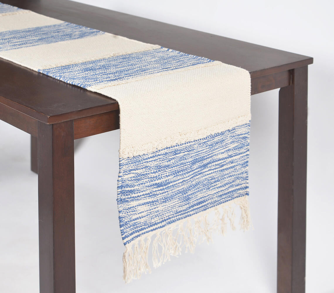 Striped Earthy Handwoven Cotton Table Runner-1